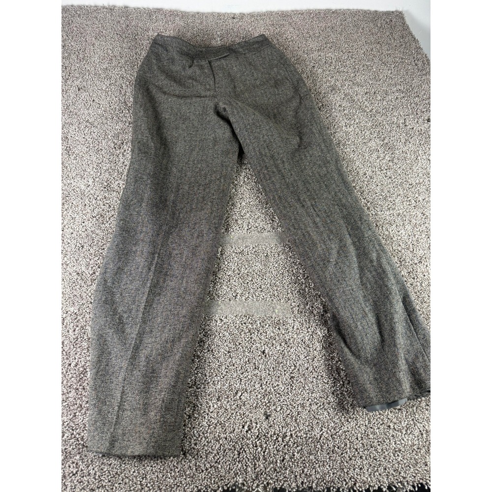 Larry Levine for Dressbarn Dress Pant Women Gray Herringbone Straight Career - 6